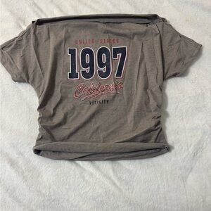 SHEIN Gray Graphic Crop Top